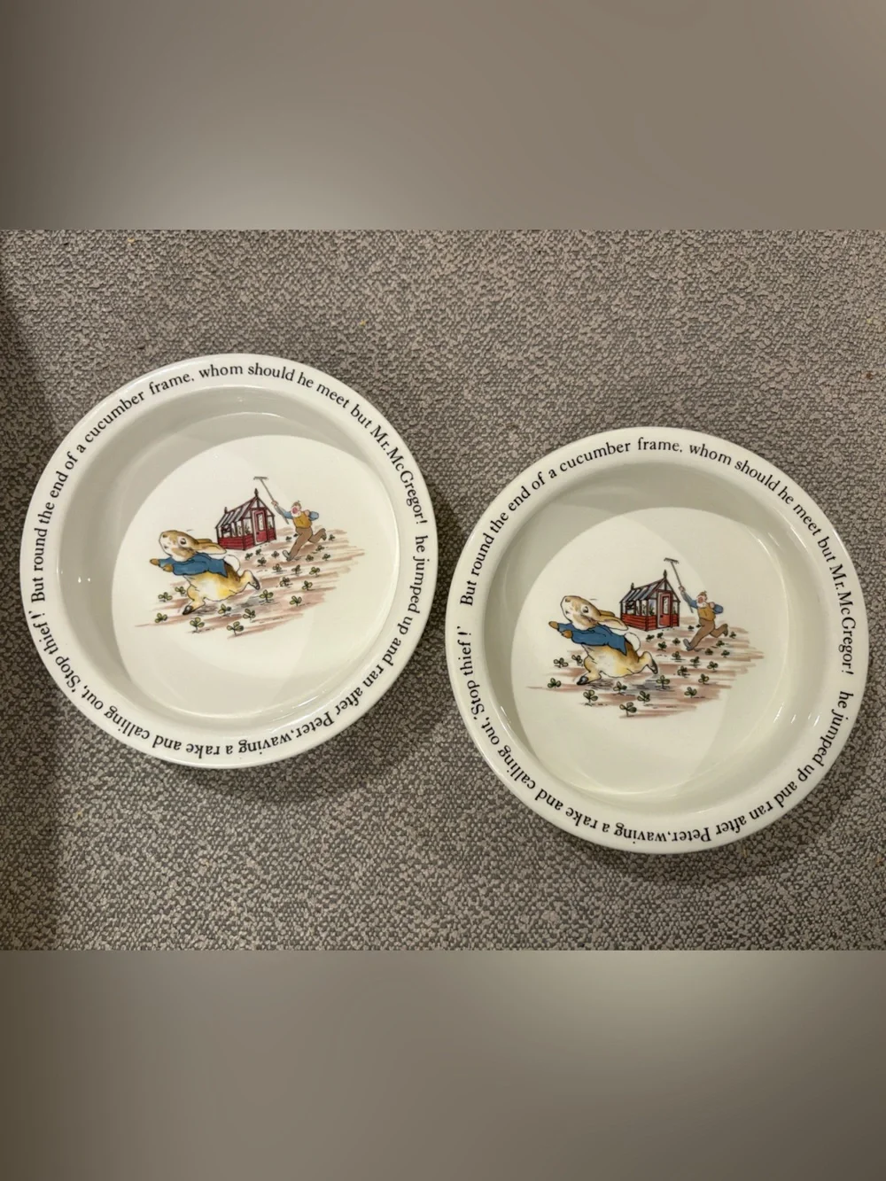 Beatrix Potter Peter Rabbit Wedgwood Porrigers/Dishes Set of 2